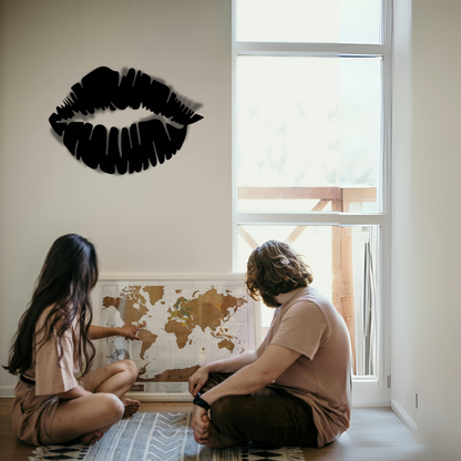 لوحة فنية جدارية عن القبلة